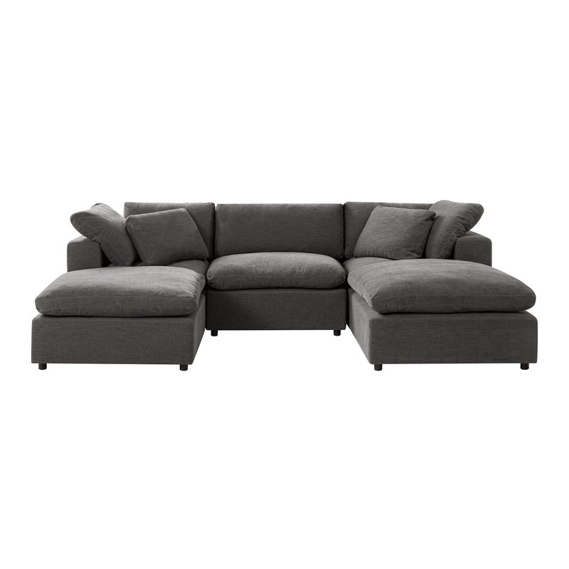 Canapé modulaire rembourré Alberto, Gray Polyester