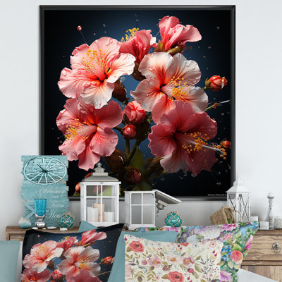 " Neon Pink Hibiscus Flowers Burst Of Wonder "