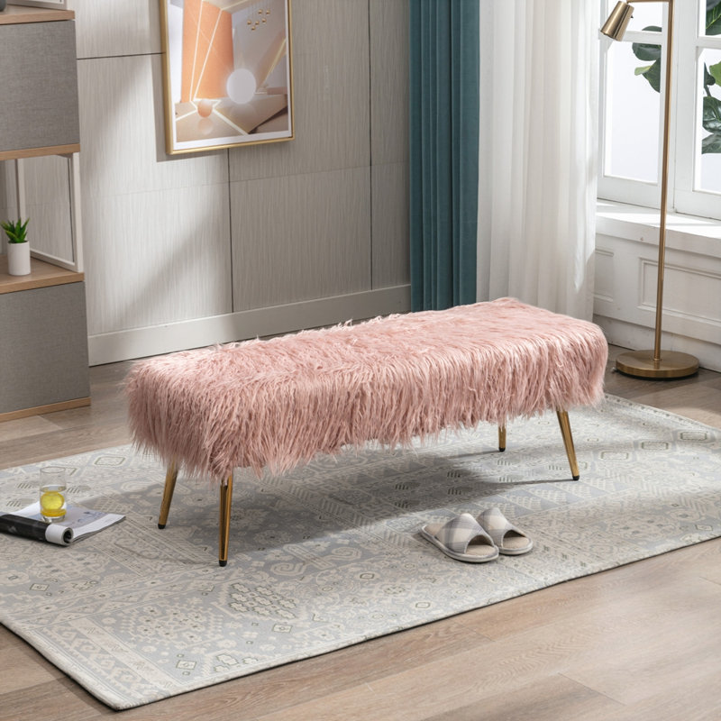 Banc rembourré Koeth, Rose