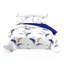 Ensemble de couette réversible 3 pièces en microfibre bleu marine et or à plumes avec 2 taies d'oreiller-129228335