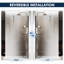 Écran de douche sans cadre l 28 po x H 74 po avec verre trempé transparent de 8 mm, tablettes en verre-111995318