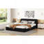 Grand lit plateforme tapissier, noir