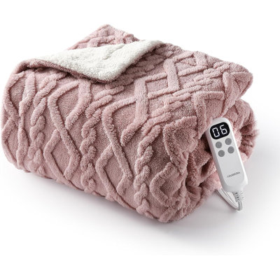 Heated Blanket Electric Throw Blanket, Tufted Sherpa Heating Lap Blanket, Heated Throw Blanket With 6 Heating Levels And 4 Timer, Washable Electric Blanket ETL Certified, 50"X60"