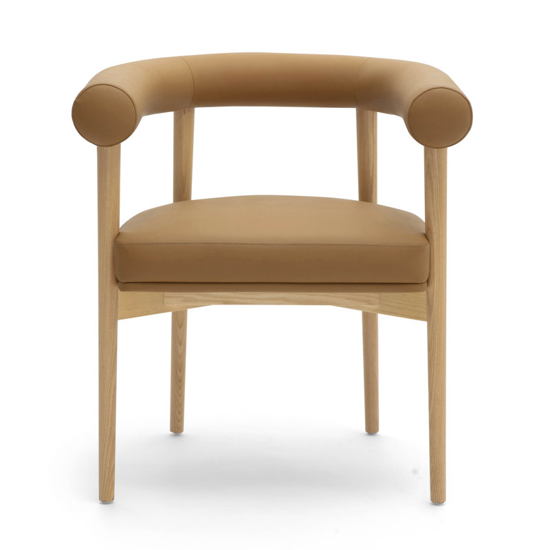 Chaise en cuir Spara, Naturel, Cognac