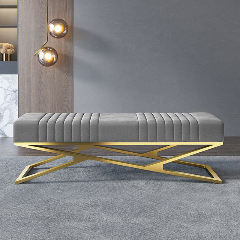 Banc rembourré, Gris clair