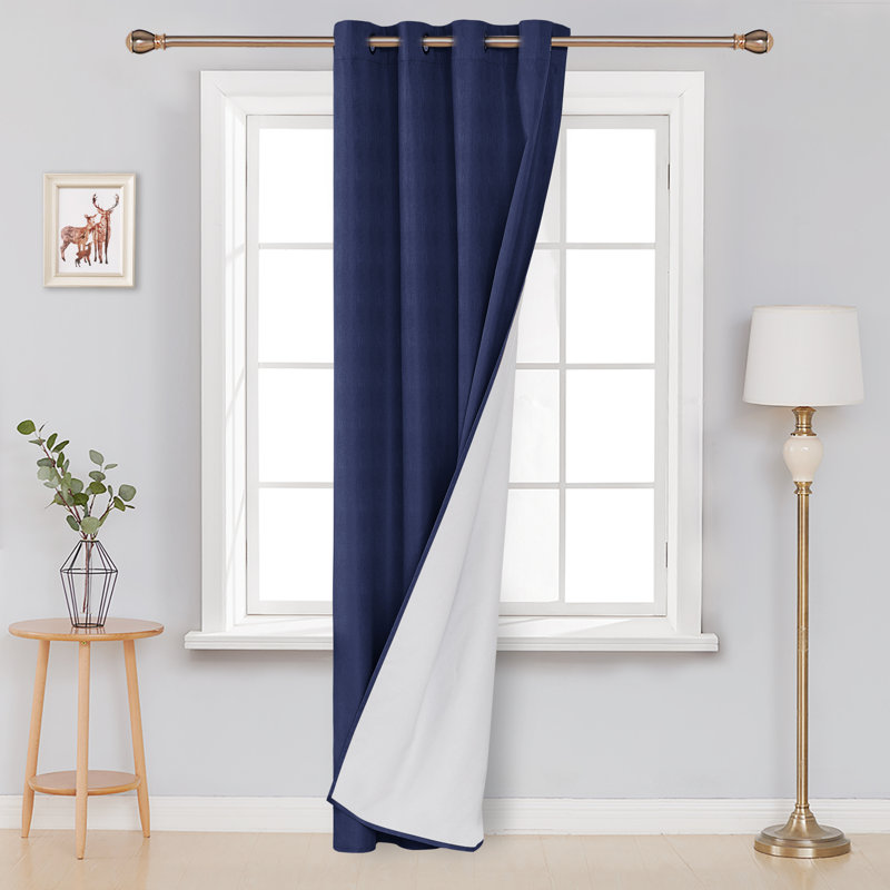 Parkson Blackout Curtain Single Panel, 52" W x 45" L, Navy Blue