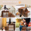 Lit superposé pour animaux de compagnie avec marchepied amovible, perchoir de fenêtre, coussin et bloc-notes pour chat