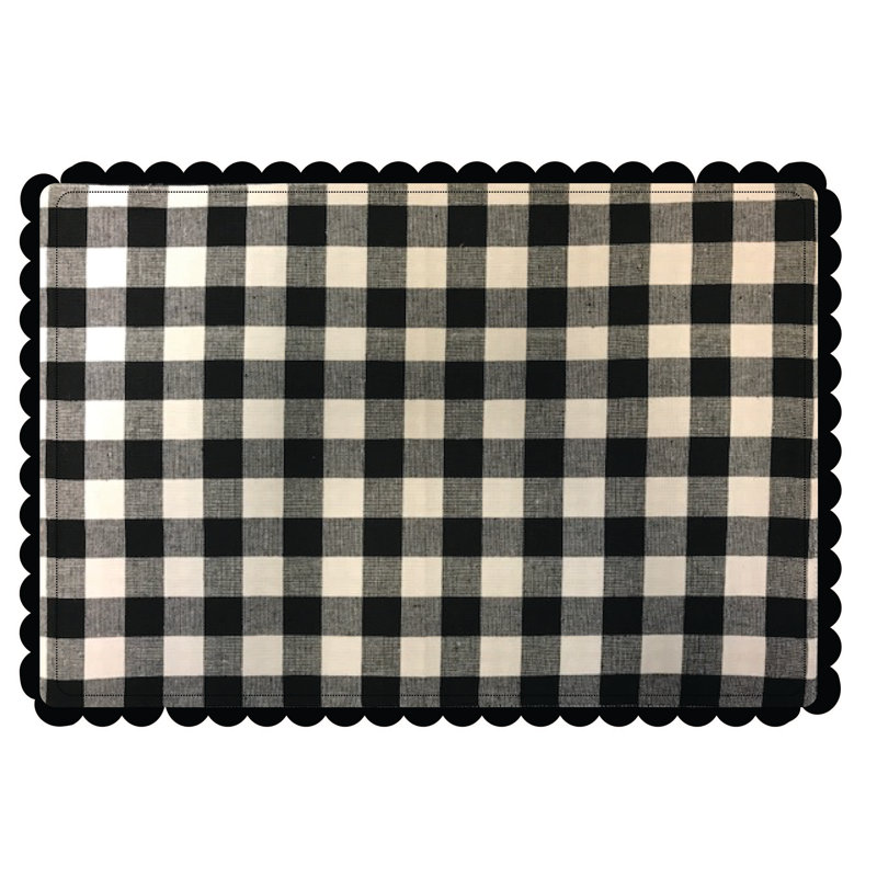 Boyington Cotton Buffalo Check Rectangle Placemat, Black