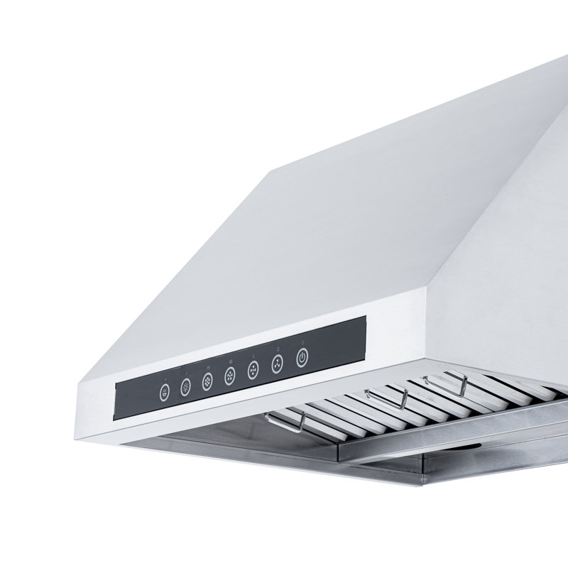Hotte de cuisine PROLINE de 30 po sous le cabinet, 6 pouces de hauteur, conduit, 1000 pi³ / min, acier inoxydable, lumières DEL, double ventilateur, filtres allant au lave-vaisselle
