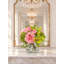 Pink and Green Real Touch Rose Orchid Centerpiece in Glass Vase