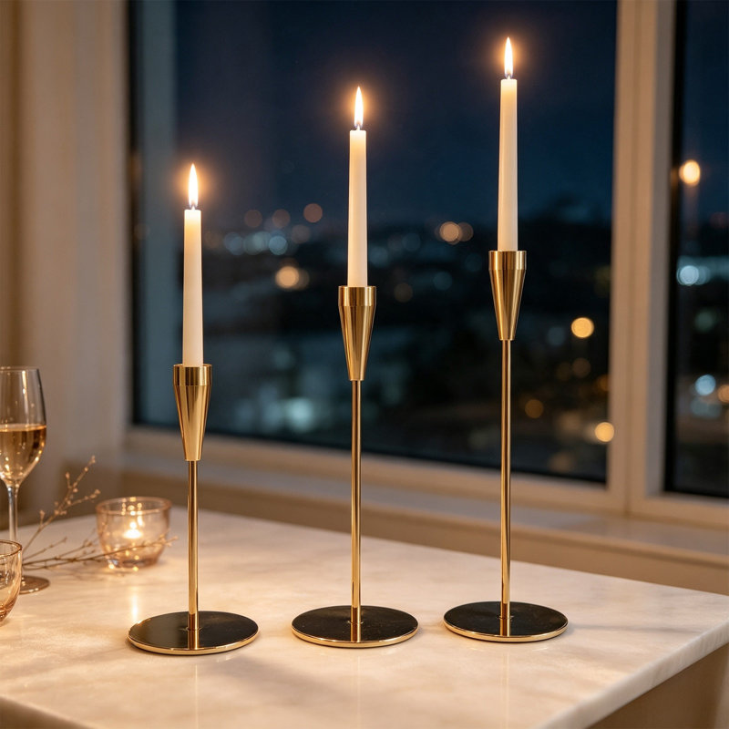 Chandelier en fer forgé, petits lustres européens élégants, style moderne et romantique, ensemble de 3, couleur or, décorations de table pour mariage et souper aux chandelles