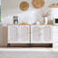 Buffet 125,96 "avec portes et tablettes, chêne naturel et blanc, 4 pièces-131498089