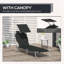 Chaise longue pliante avec auvent réglable-1072844104