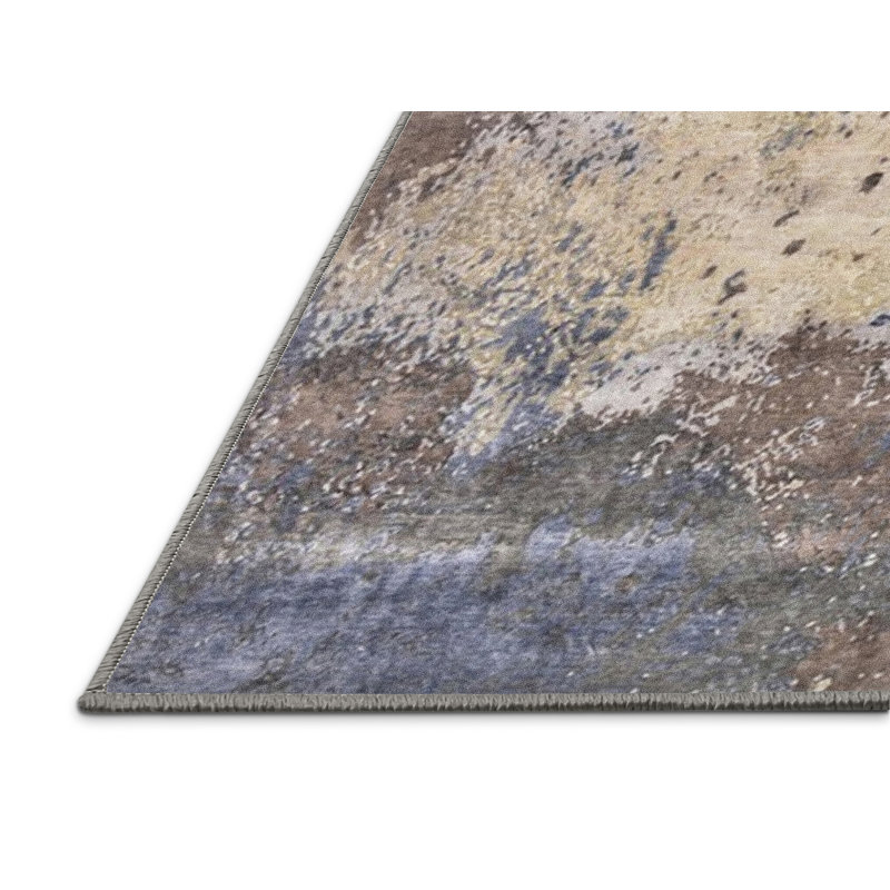 Tapis 100% moderne de style Mid-Century lavable à la machine 24, Rectangle 5 pi x 7 pi