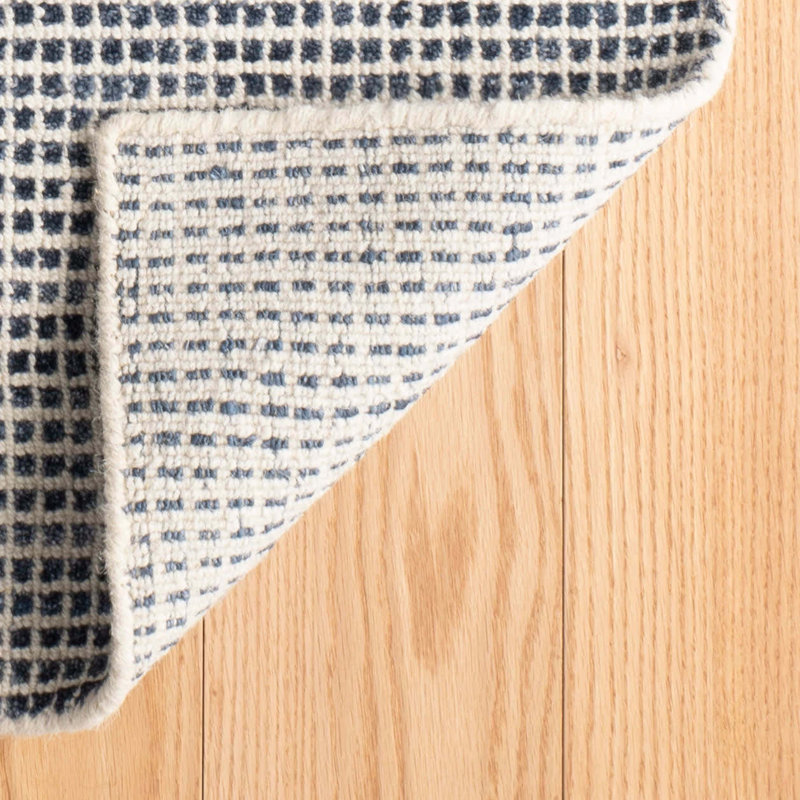 Homer Blue Hand Loom Knotted Wool/Viscose Rug, Rectangle 9'6" x 13'6"