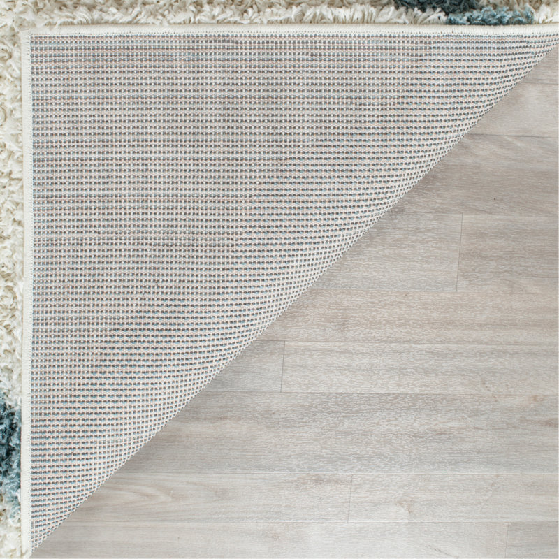 Tapis ivoire / bleu clair Alonnah, Rectangle 11 pi x 15 pi