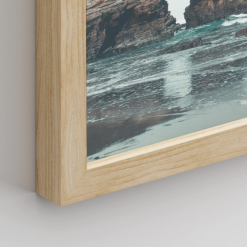 «Rocky Storm Cloud Sky Beach Ocean», reproduction encadrée de 4 pièces, H 16 po x l 12 po x P 1 po, Encadré naturel