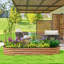 Lit de jardin surélevé, boîte à fleurs galvanisée 5 pi x 3 pi x 1 pi, brun-575339344-545730044