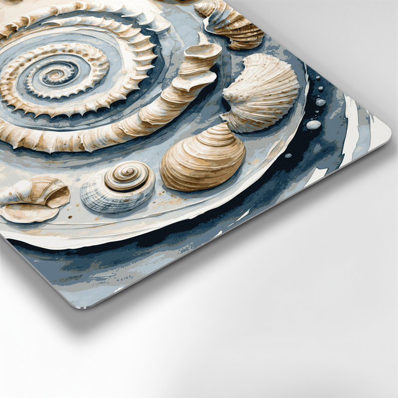 «Coastal Shell Layer Study», art mural en métal beige, H 20 po x l 24 po