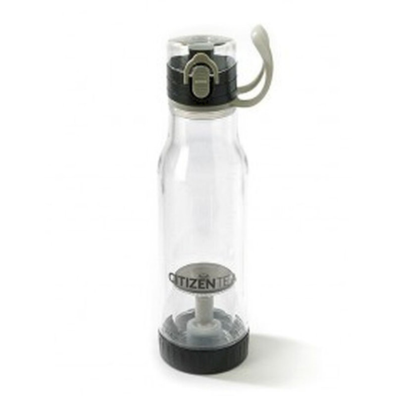 Bouteille de voyage avec infuseur à bouchon noir, Noir