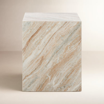 Yantarni 15" Genuine Marble End Table
