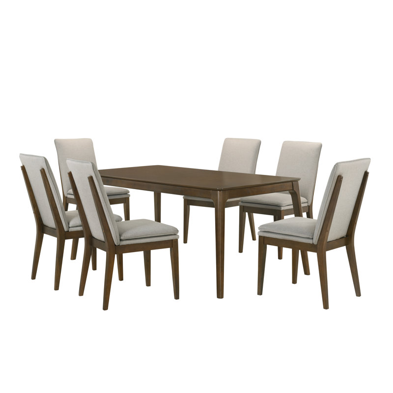  Ensemble de salle à manger Carlyssia, Gris/beige, 7 Pieces: Table, 6 Chairs