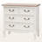 Lippa White & Oak Finish Brass Pull 4-Drawer Accent Storage Cabinet, 29.32" H X 31.1" W X 13.38" D