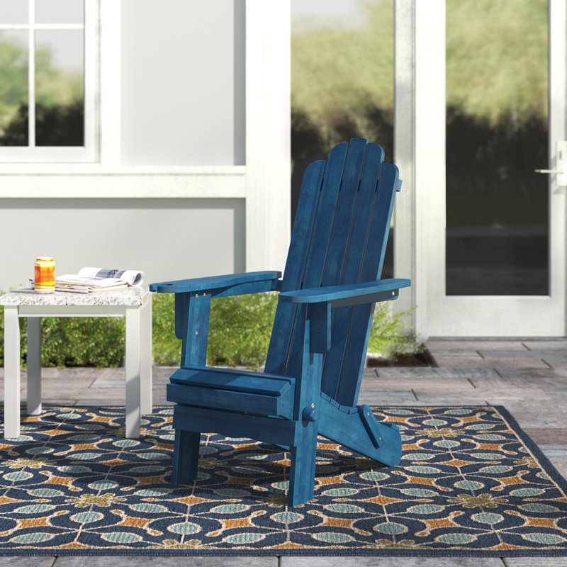 Abhisekh Outdoor Adirondack Chair, Navy Wash