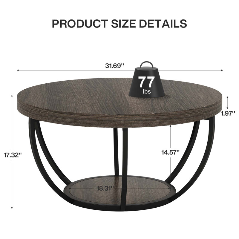 Table basse ronde (table incluse seulement), Gris
