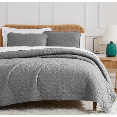 Pebble Quilted Lightweight Prewash Microfiber Quilt Set