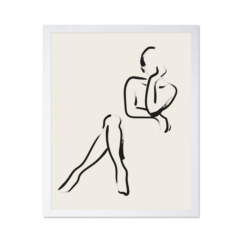 Silhouette féminine n ° 1, Poster, 24"H x 32"W, White Framed