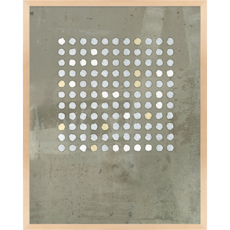 Circles In Squares 2 Painting by Jacques Pilon, 38" H x 30" W x 1.25" D, Brown