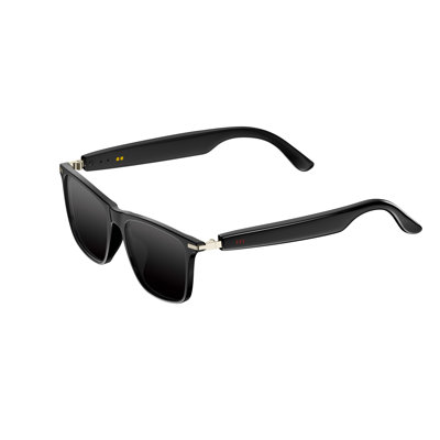 Lightweight TR90 Smart Bluetooth Sunglasses IP65 Waterproof Open Ear Headset Eyewear with Single Ear ENC Noise Cancelling Microphone, 85mAh Rechargeable Lithium Ion Battery Wireless Audio Glasses for Driving, Cycling, Running, Fishing & Daily Wear