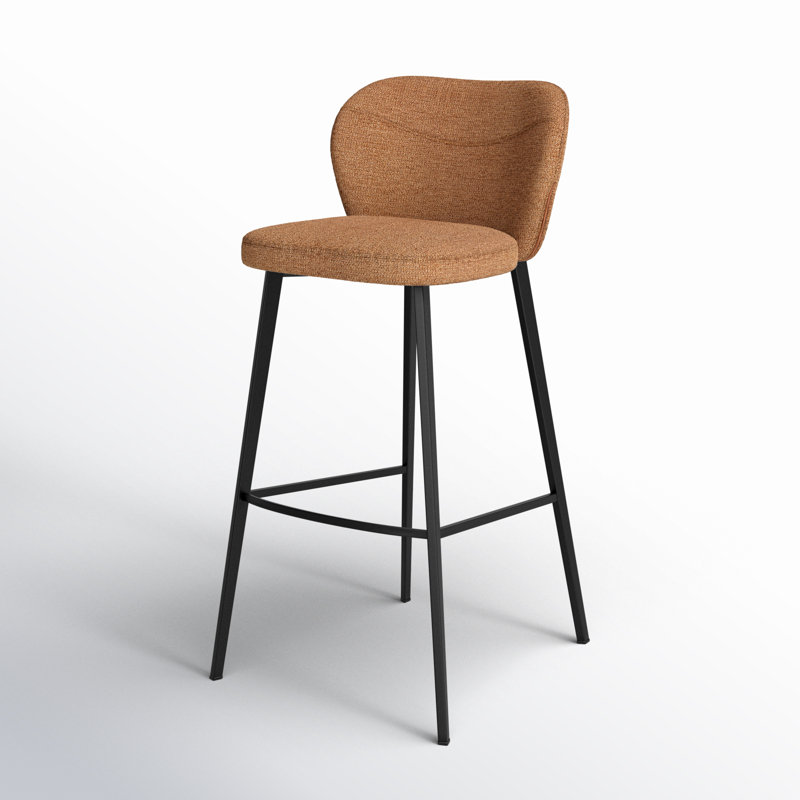 Granger Upholstered Counter Stool with Metal Frame, Brown, Bar Stool (30.5" Seat Height)