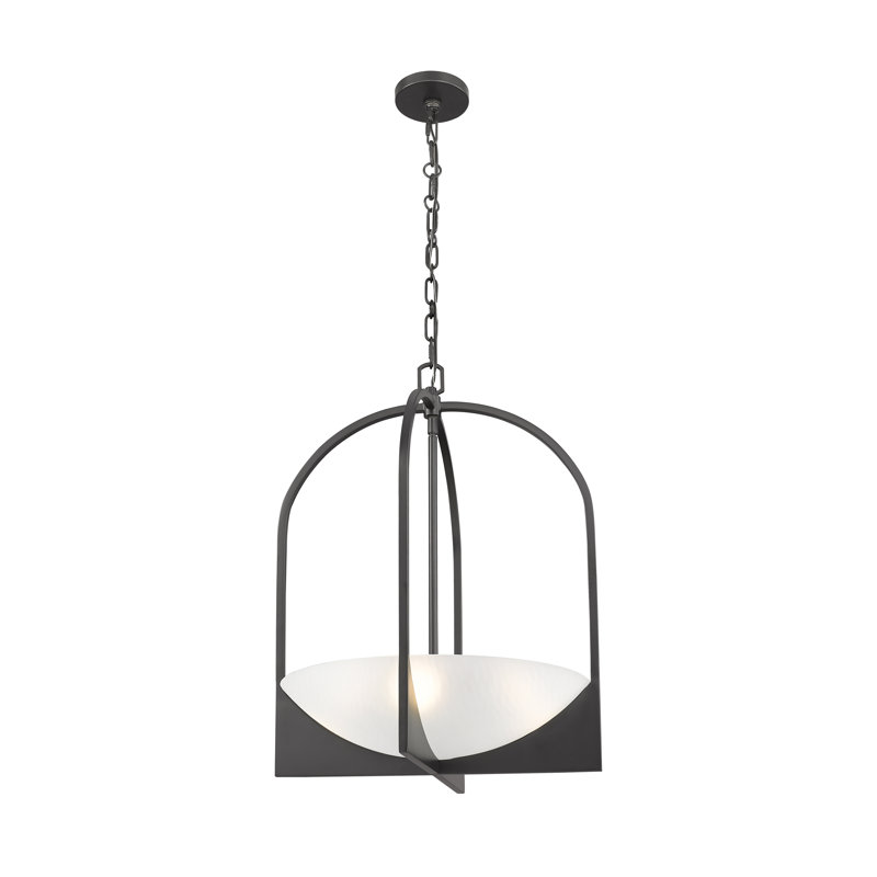 Lustre à 4 lumières Kratzerville, Noir mat