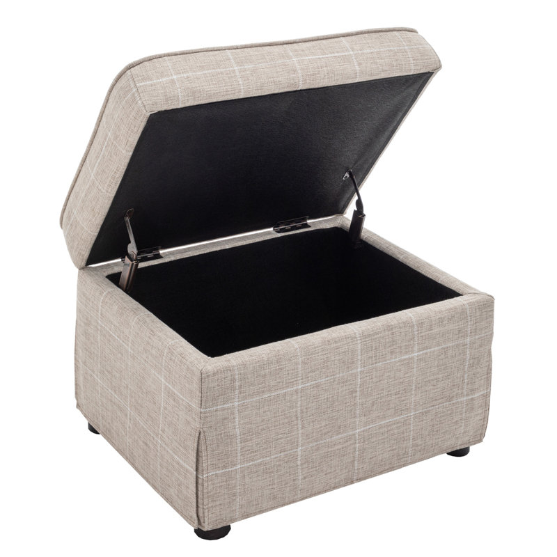 Multicolor Upholstered Storage Ottoman With Hinged Lid, 24” Tall Rectangle Footrest Stool With Storage For Living Room, Bedroom, Multiple Fabrics & Colors Available