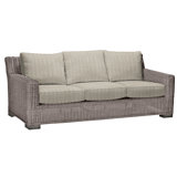 Rustic 81.25" Wide Outdoor Wicker Patio Sofa with Cushions