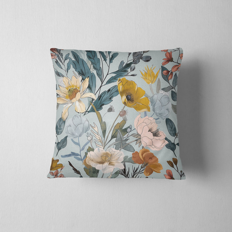 Housse de coussin réversible Floral Maximalist Floral, H 16 po x l 16 po