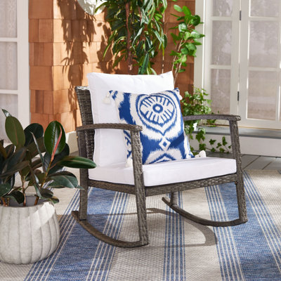 Outdoor Cummington Rocking Wicker/Rattan Chair with Cushions
