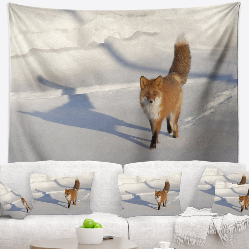 Tapisserie pour chat hiver avec empreintes, H 68 po x l 80 po