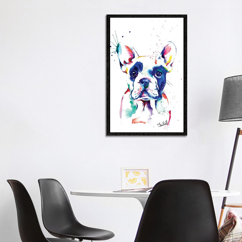 Frenchie I by Weekday Best - Painting on Canvas, Black Framed, 101.6 cm H x 66.04 cm W