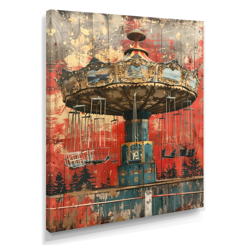 Virgile - Art mural parcs d'attractions, H 20 po x l 12 po x P 1 po, Toile tendue