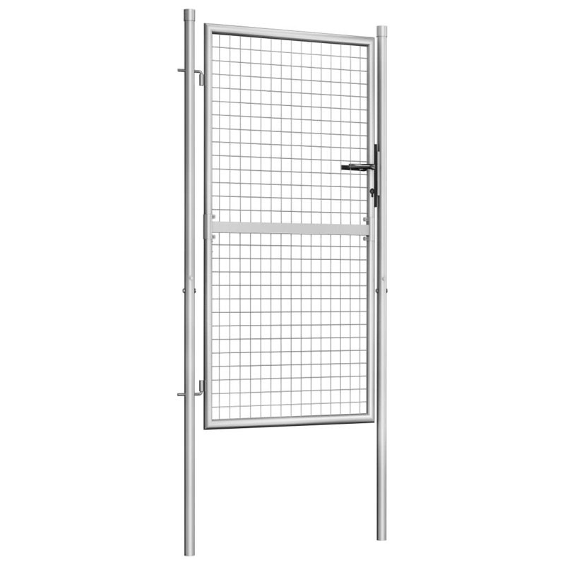 Adene Garden Gate Galvanised Steel 105x200 cm Silver
