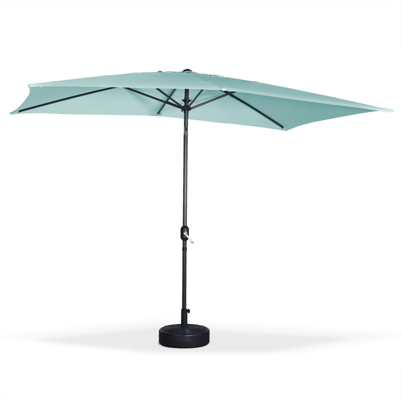 Alishea 296cm X 196cm Rectangular Tilt Parasol, Water Green