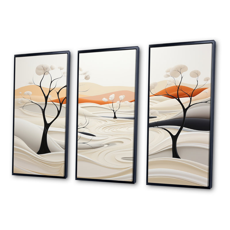 Ensemble de salon Minimalisme Rivers, Cadre flottant noir, H 40 po x l 60 po x P 1 po
