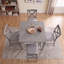 Ensemble de table de salle à manger compacte 5 pièces, comprenant 4 chaises rembourrées grises confortables pour petits appartements-2072385359