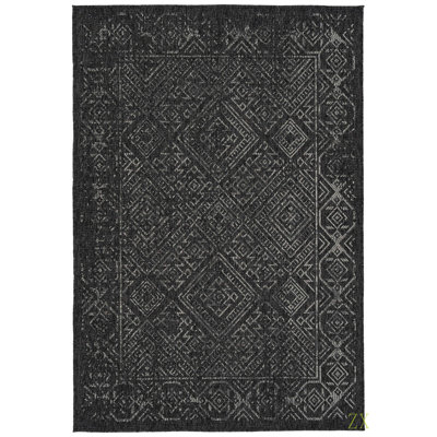 Tapis rectangulaire moderne, transitionnel, géométrique, sud-ouest, texturé