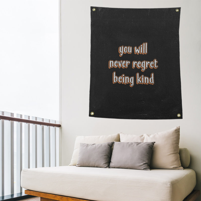 Tapisserie tableau noir en polyester quote quot, H 36 po x l 26 po, Orange