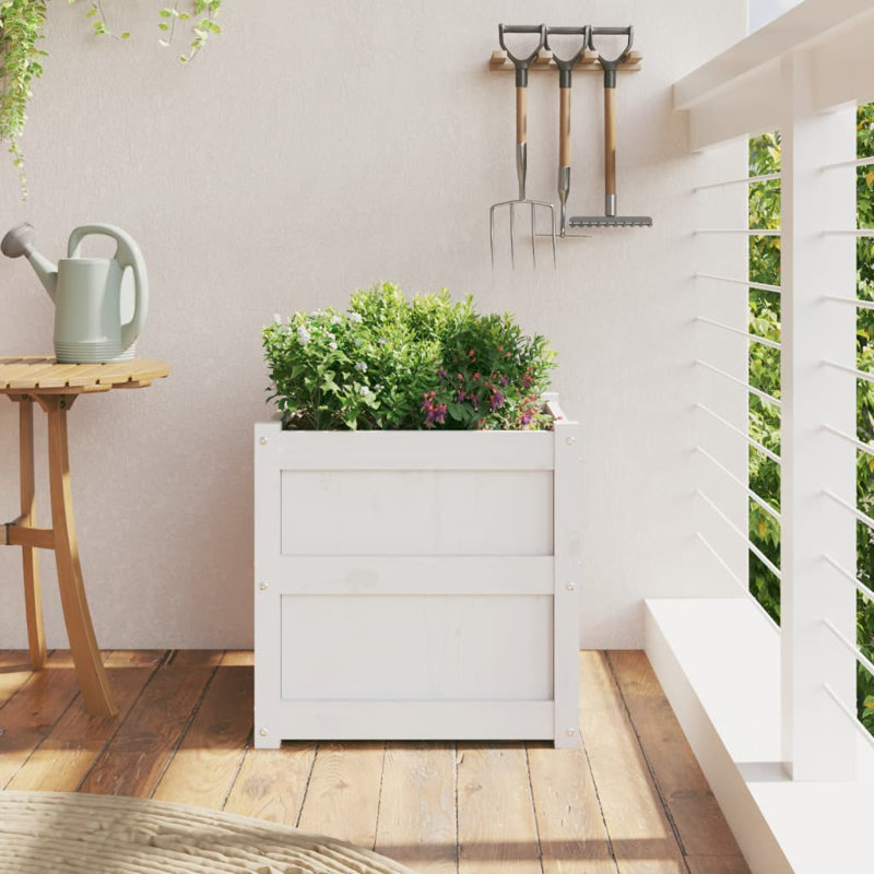 Wooden Kogut Flower Box, 27.6" H X 35.4" W X 19.7" D, White, 1
