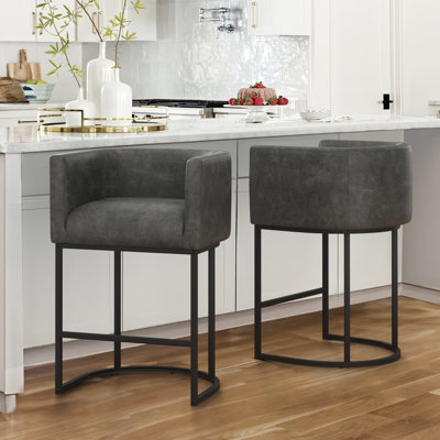 Tabouret de comptoir rembourré 33,5 "de haut Coffy (ensemble de 2)